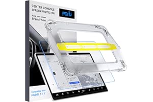 Peslv Tempered Glass Screen Protector for Tesla Model 3 / Y 15" Dashboard Touchscreen - [Auto Alignment Kit] 9H Anti-Scratch Shock Resistant Anti Fingerprint Film, HD AR Blue Light Filter Shield