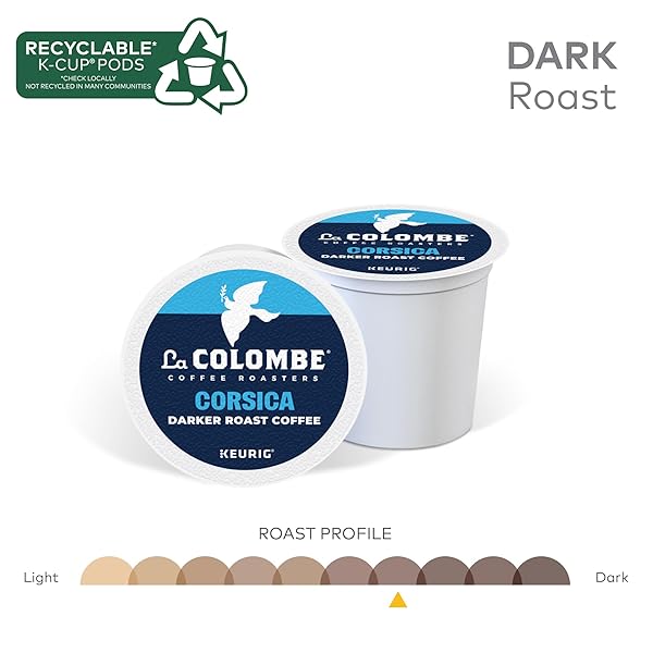 LA COLOMBE® COFFEE ROASTERS CORSICA DARK ROAST COFFEE, SINGLE SERVE KEURIG® K-CUP® PODS, 10 COUNT BOX