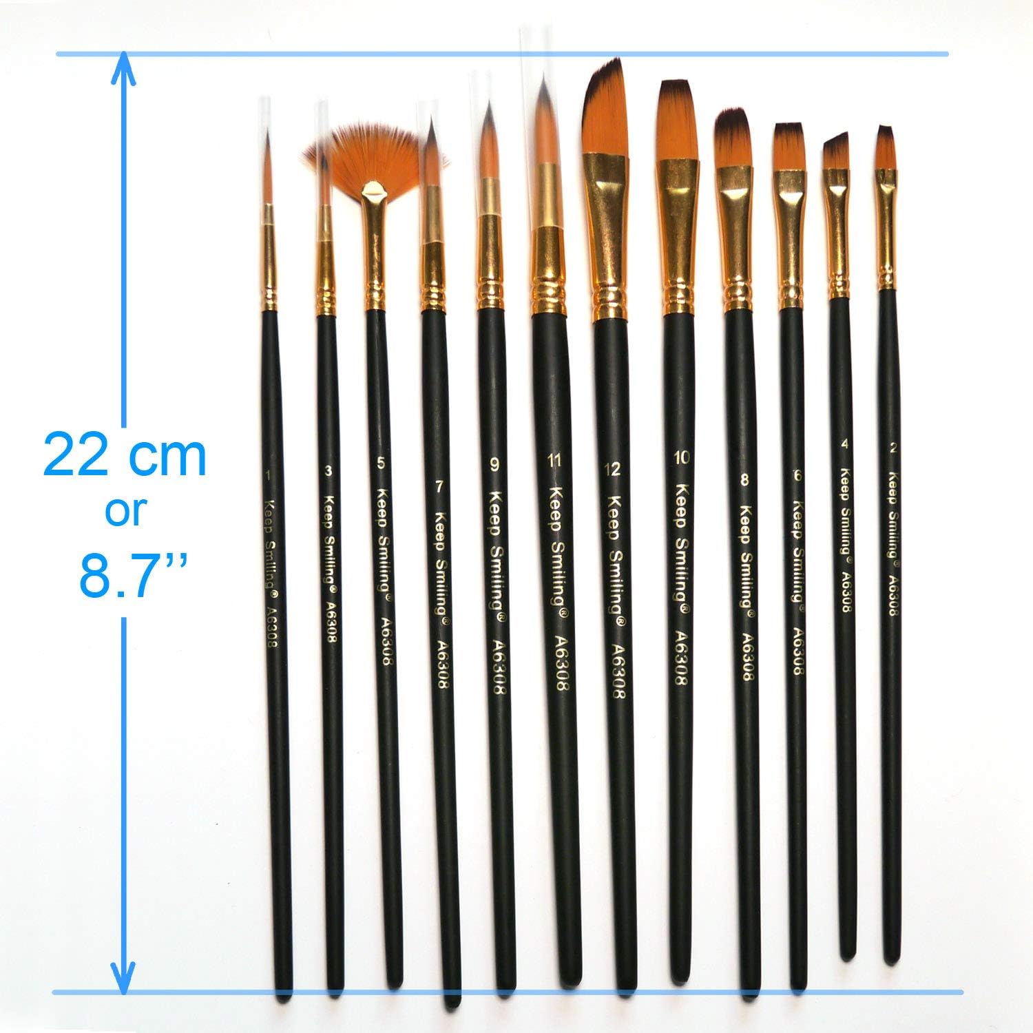 12 Pcs Artist Paint Brushes Set including Synthetic Sable Hair for Acrylic Oil Watercolour Fine Art Painting - Image 4