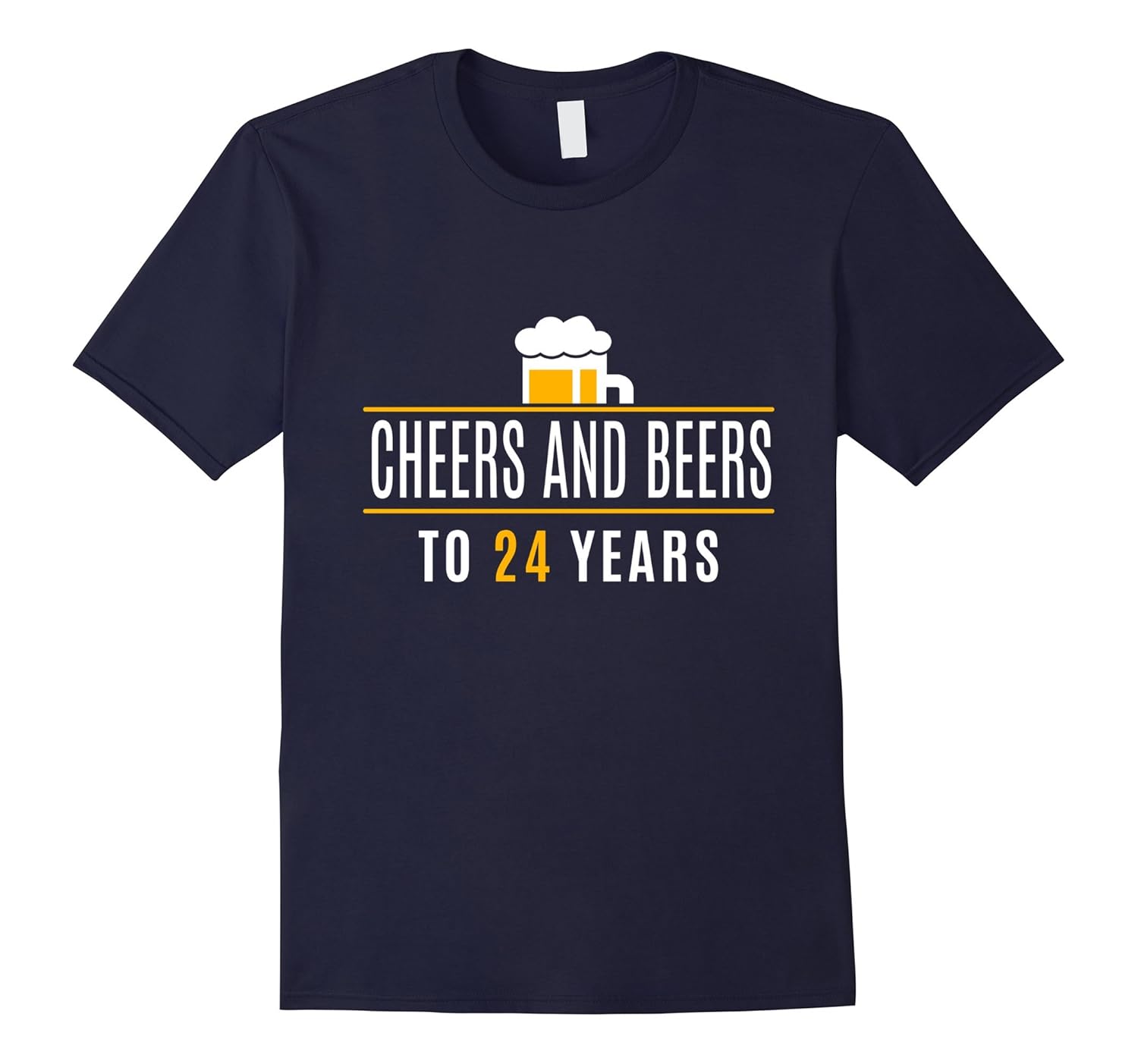 Funny 24th Birthday Tshirt Cheers and Beers for 24 Years-Rose