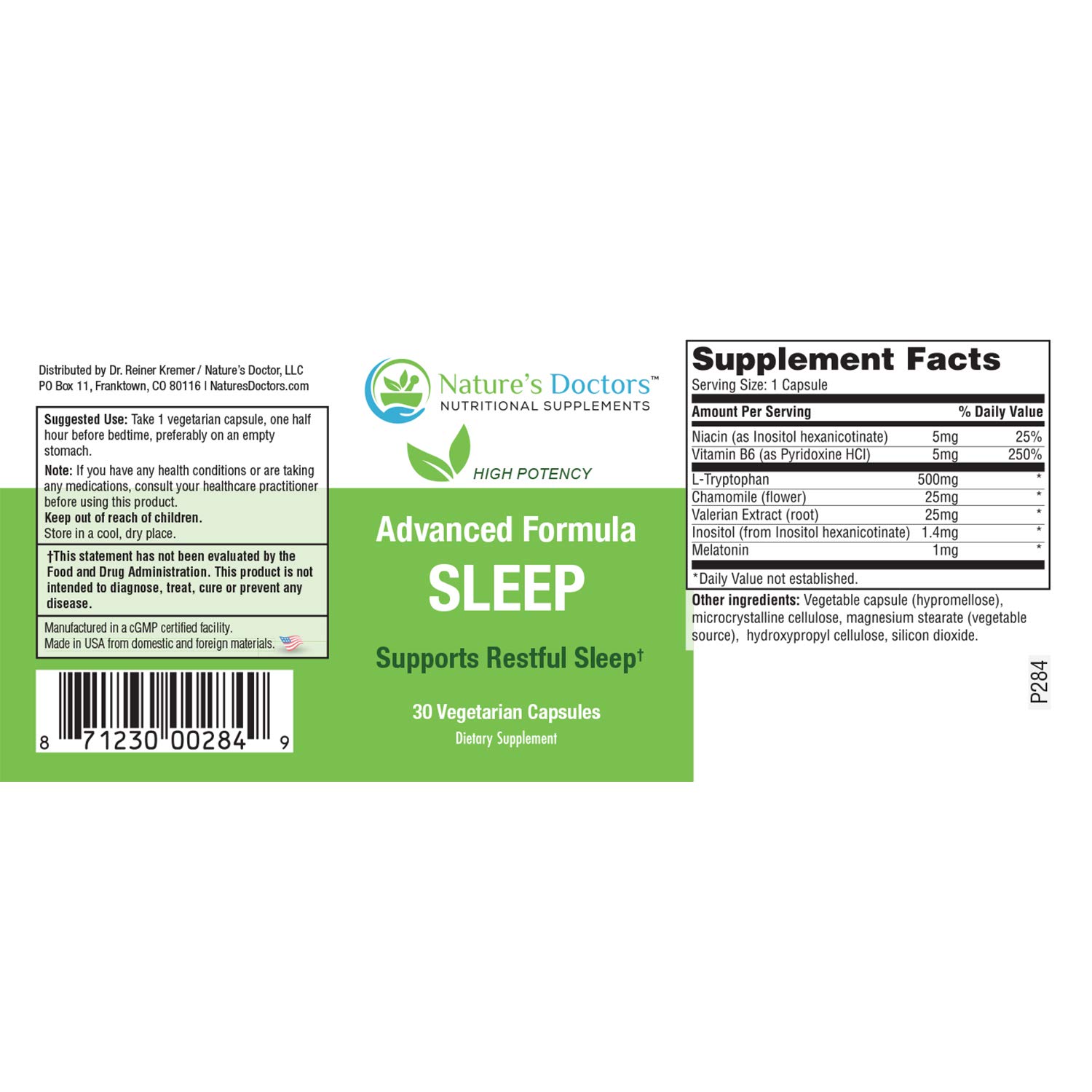 Natures Doctors Natural Sleep Aid with Melatonin & Valerian– Deep Sleep Supplement, Insomnia Relief,...