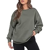 VIUTIL Womens Oversized Crewneck Sweatshirt Fleece Casual Loose Pullover Tops 2026 Winter Clothes