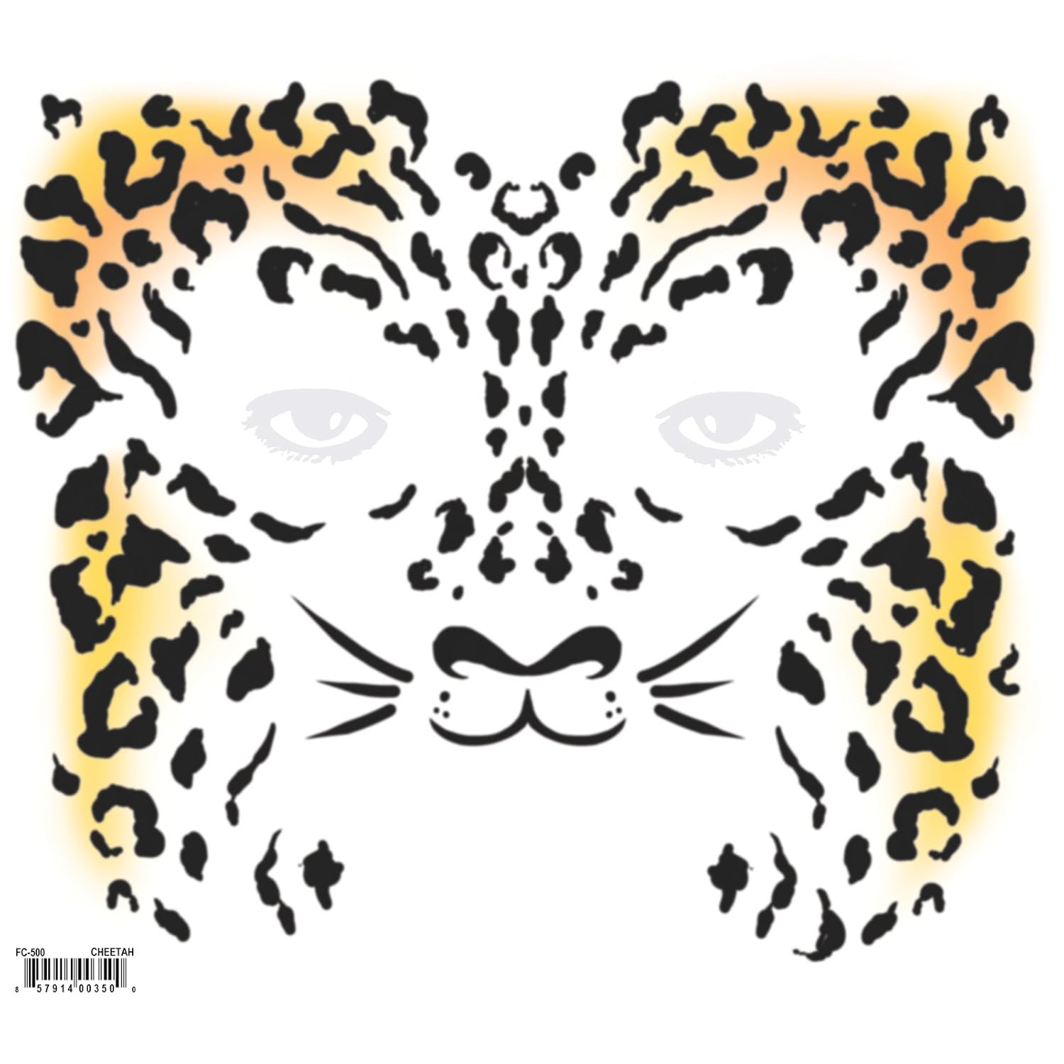 Full face fake tattoo leopard