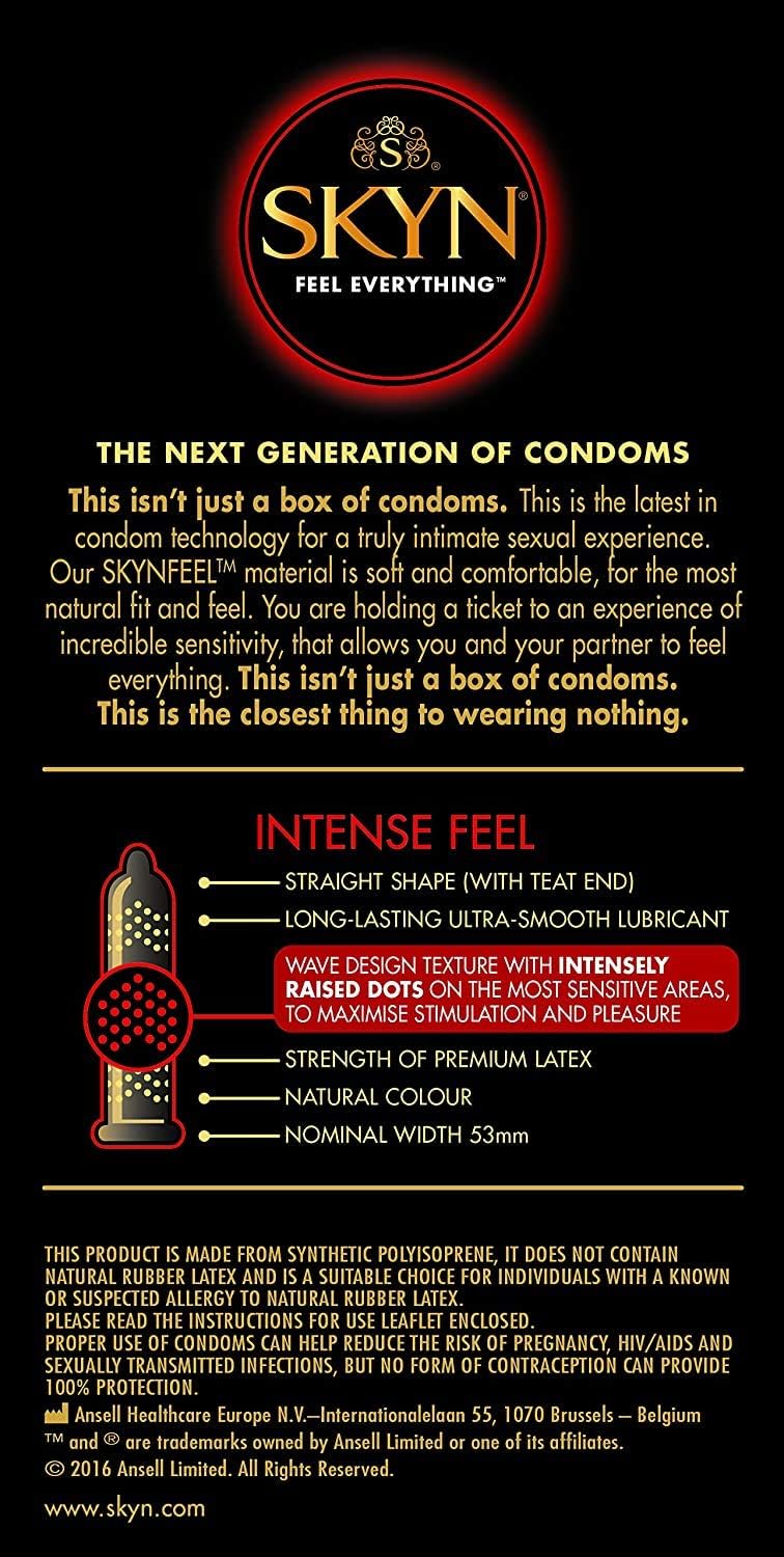 SKYN® Intense Feel Non-Latex Condoms, Pack of 10 x 6 - Image 5