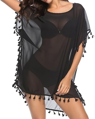 chiffon cover up black