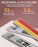 Nicpro 4 Pack Carpenter Pencils with Sharpener 52 Refills Case Marking Pencils view 4