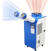 PreAsion Industrial Spot Cooler, Air Conditioner, Portable ac Unit, Mobile Cooling Machine Double Outlets 12000 btu 580m&sup3;/h 110V for Outdoor Indoor Factory Tent