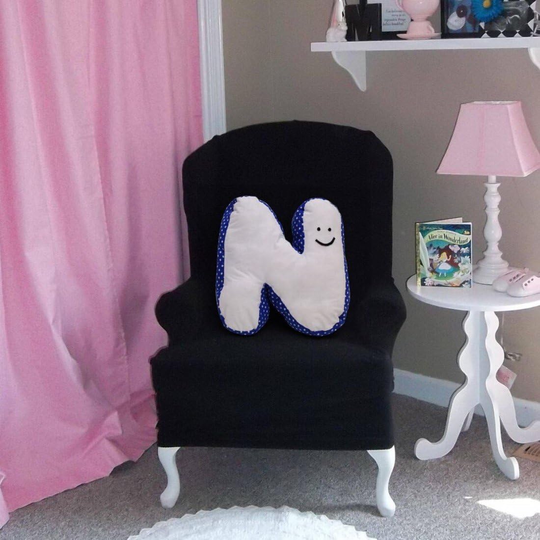Creative Textile Decorative Fabricated Alphabet Hand Made Cotton Cushion Covers….N Shape