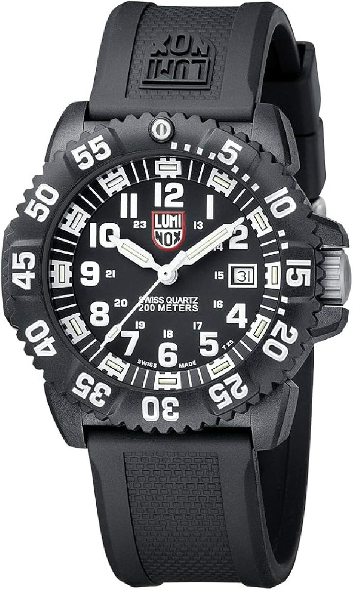 Amazon ルミノックス Luminox メンズ腕時計 Navy Seals Dive Watch 3050 Colormark Series ネービーシールズ ブラック ホワイト 3051 並行輸入品 メンズ腕時計 腕時計 通販