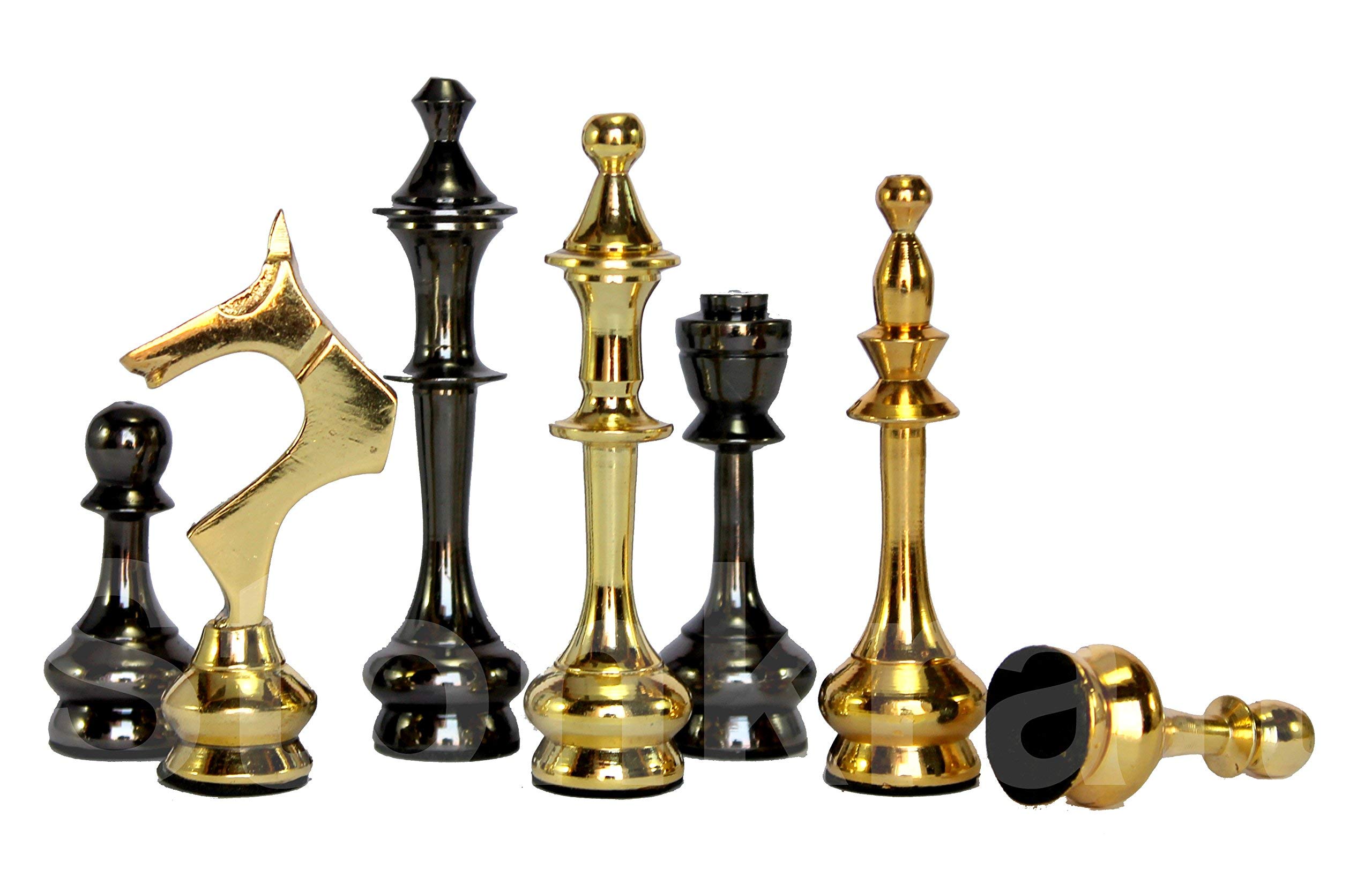 StonKraft Brass Chess Pieces Pawns Chess Coins Figurine Pieces Sleek - 2.5" Inches - Silver