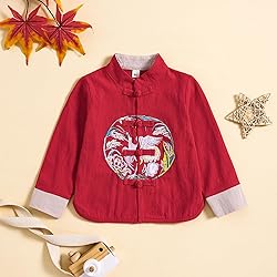 Pukdaswr Boy Tang Suit Retro Long Sleeve Shirt