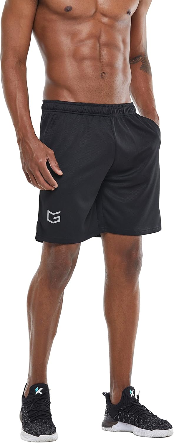 G Gradual Men's 7" Workout Running Shorts Quick Dry Lightweight Gym Shorts with Zip Pockets: Clothing
