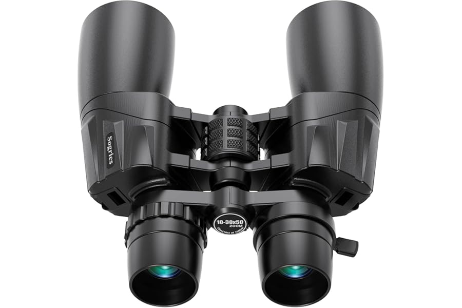 10-30x50 Zoom Binoculars for Adults, High Powered Military Binoculars for Bird Watching Traveling Hunting Concerts with Large View,BAK4,FMC Lens,Clear Low Light Vision at Night