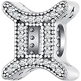 ABAOLA Zodiac Charm Openwork Star Zodiac Bead 925 Sterling Silver Birthday Charm Fits Bracelet