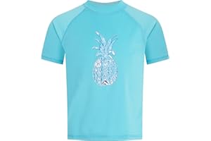 Kanu Surf Girls' Jade Rash Guard UPF 50+ Sun Protection Short Sleeve Swim Shirt