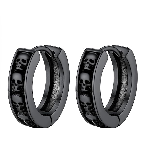 Amazon.com: Small Punk Style Dark Black Iced Cz 925 Sterling