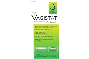 Vagisil Vagistat 3 Day Yeast Infection Treatment for Women, Relieves External Itching and Irritation - 2% External Miconazole Nitrate Cream, 3 Disposable Suppositories & Applicators (Pack of 1)
