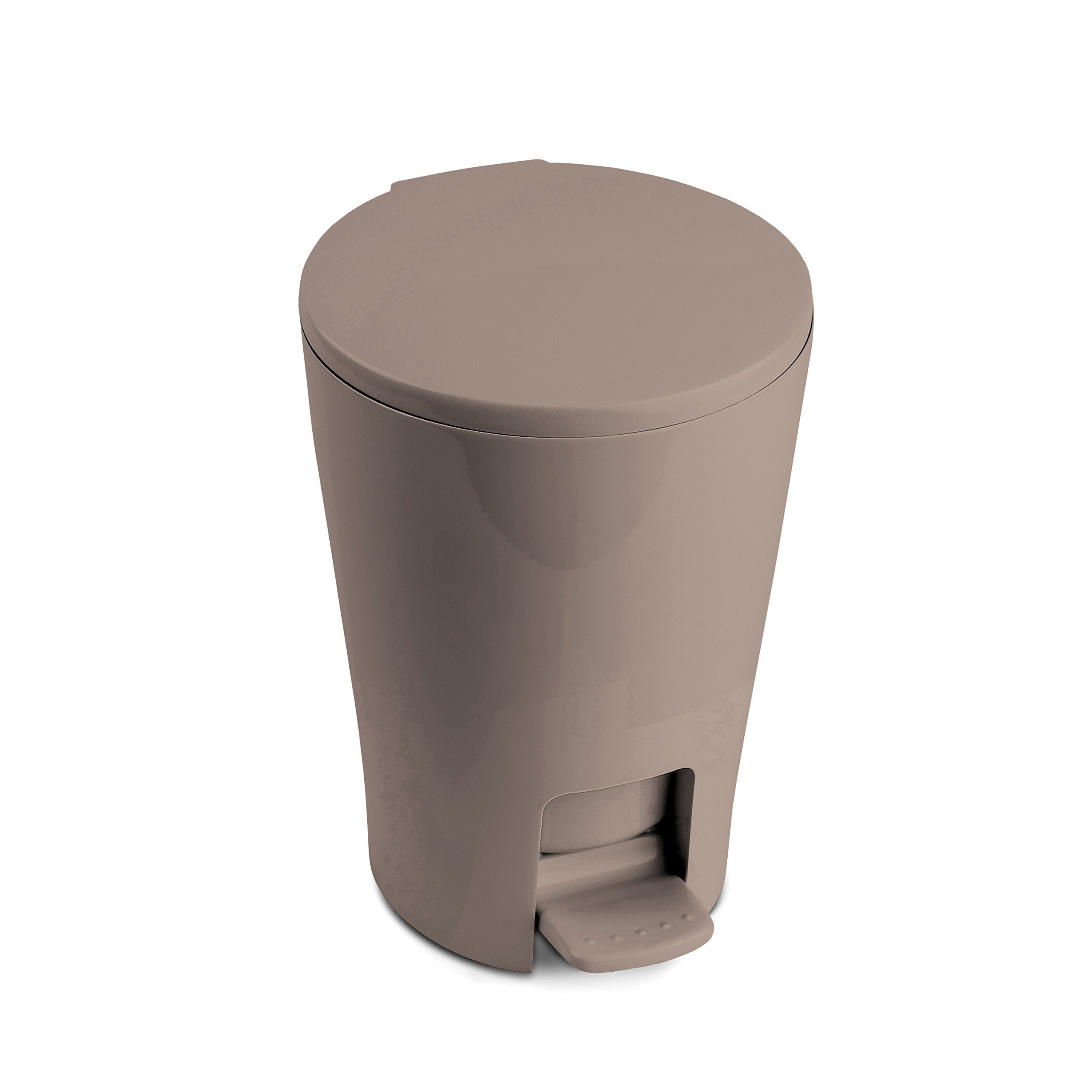 TATAY Bathroom Bin with Pedal Diabolo 5L | Inner Bucket with Handle | Practical and Easy-to-Clean Design | Made from Highly Resistant Materials | 19 x 21 x 28.2 cm – Taupe
