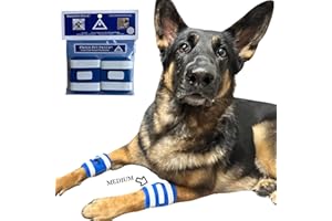FLEXTRAN Proud Pet Patches Dog Bandage for Wound Care w/ Peep Hole Cover. Bandages for Dog Hot Spots, Lick Granuloma, Stitches and Wounds. Self Adhesive Wrap Works for Paw, Tail, Legs, Foot for Dogs & Cat