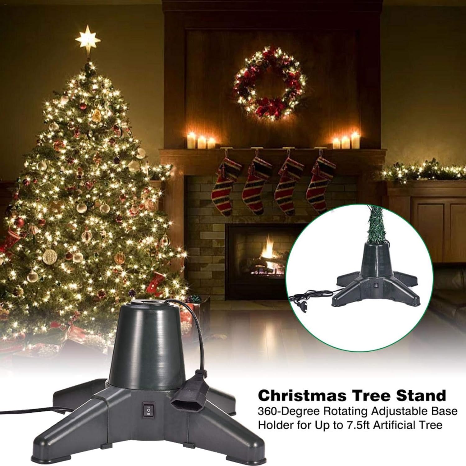 Wohnaccessoires & Deko Weihnachtsbaumständer Drehbar Sue-Supply  Weihnachtsbaum Rotierende Basis 360 Grad Elektrischer Christbaumständer  Drehbar Für Bis Zu 7,5 Fuß Künstlichen Baum Küche, Haushalt & Wohnen  Ecla-Albi.net