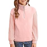 blibean Girls Long Sleeve Fleece Sweathirts Half Zipper Pullovers Size 6-15 Years
