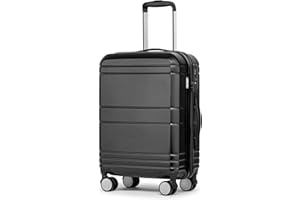 KYME Carry On Luggage 22x14x9 Airline Approved with TSA Lock Hard Shell Carry On Suitcase Lightweight Suitcases with Wheels Small Luggage for Men Women,Carry-On 20 Inch,Black