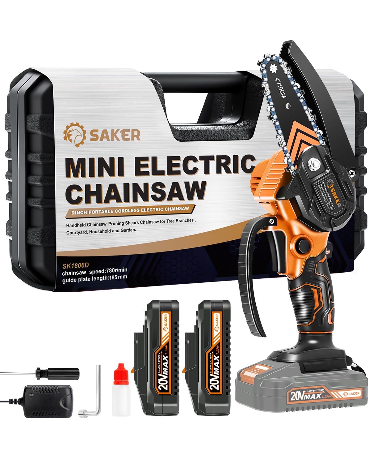 Photo 1 of Saker Mini Chainsaw,2025 New Upgrade Portable Electric Chainsaws Cordless,Small Handheld Chain Saw Pruning Shears Chain Saws for Tree Branches,Courtyard and Garden