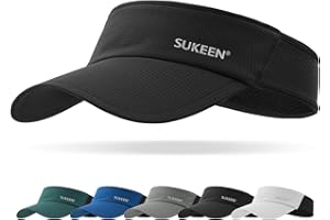 Sukeen Sports Sun Visor for Men Lightweight Packable Large Head Stretchy Visor Hat for Running, Tennis, Golf, Daily Wear