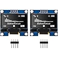 MakerFocus 2pcs OLED Display Module I2C 128x64 1.3 Inch Display Module SSD1106 White with Pins Compatible with Arduino/Raspberry Pi/ESP32