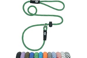 Hiado Slip Lead Dog Leash Reflective with Stopper Loop Rope Training No Pull for Small Medium Large Dogs 5ft Green
