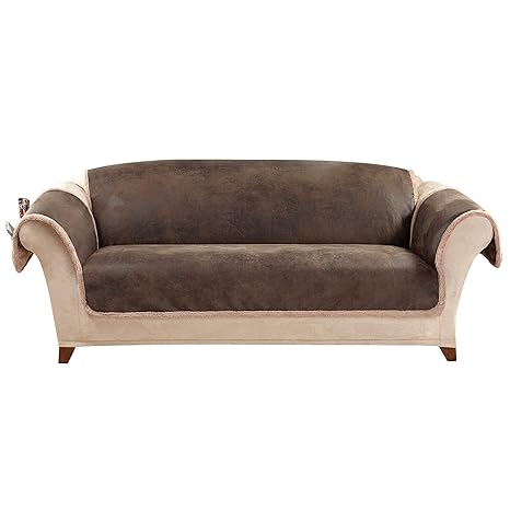 Buy Sure Fit Vintage Leather Sofa Slipcover Brown Sf43058