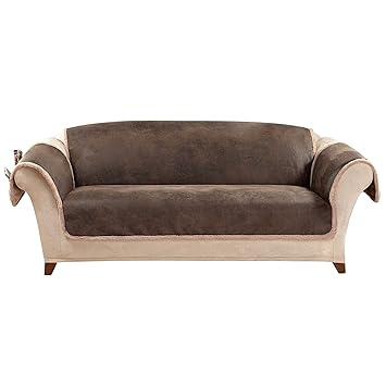 Buy Sure Fit Vintage Leather Sofa Slipcover Brown Sf43058