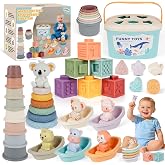 Montessori Baby Toy for Infant 6-18 Months Learning Sensory Toy 6-12 Months | Shape Sorting Stacking Toys 6 Months Babies Gift Stacking Cups Soft Blocks Stackable Ring for Toddlers 1-3 Fine Motor Skills