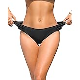Zmart Women Low Rise Bikini Bottoms - Full Coverage Ruched Bathing Suit Swim Bottom Swimsuits Swimwear
