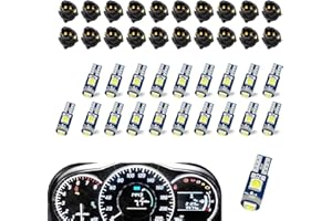 winterrock 20PCS 74 Led Bulb Dash Lights Super Bright, T5 37 74 Wedge LED Bulb with PC74 PC37 Twist Lock Socket, Auto Instrum