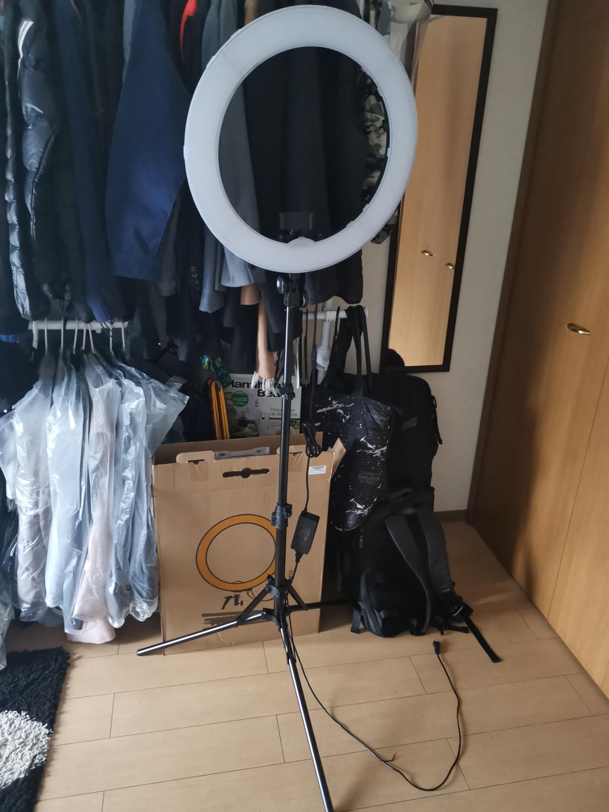 LEDリングライト ロングスタンド　④? Amazon | LEDリングライト高安定性 三脚スタンド+照明撮影用ライト