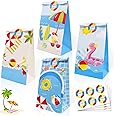 Bessmoso 24 Pack Beach Ball Party Candy Favor Bags with Thank You Stickers, Pool Party Goody Gift Treat Bags for Beach Happy Birthday Baby Shower for Summer Holiday Decoration