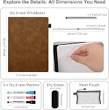 AGM Dry Erase Mini Whiteboard A4 30x21.5cm Double-Sided with Pens Kit view 2