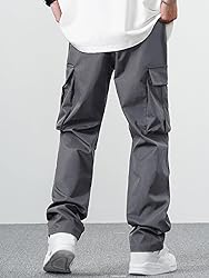 PLEPAN Men's Casual Cargo Pants Drawstring Hiking