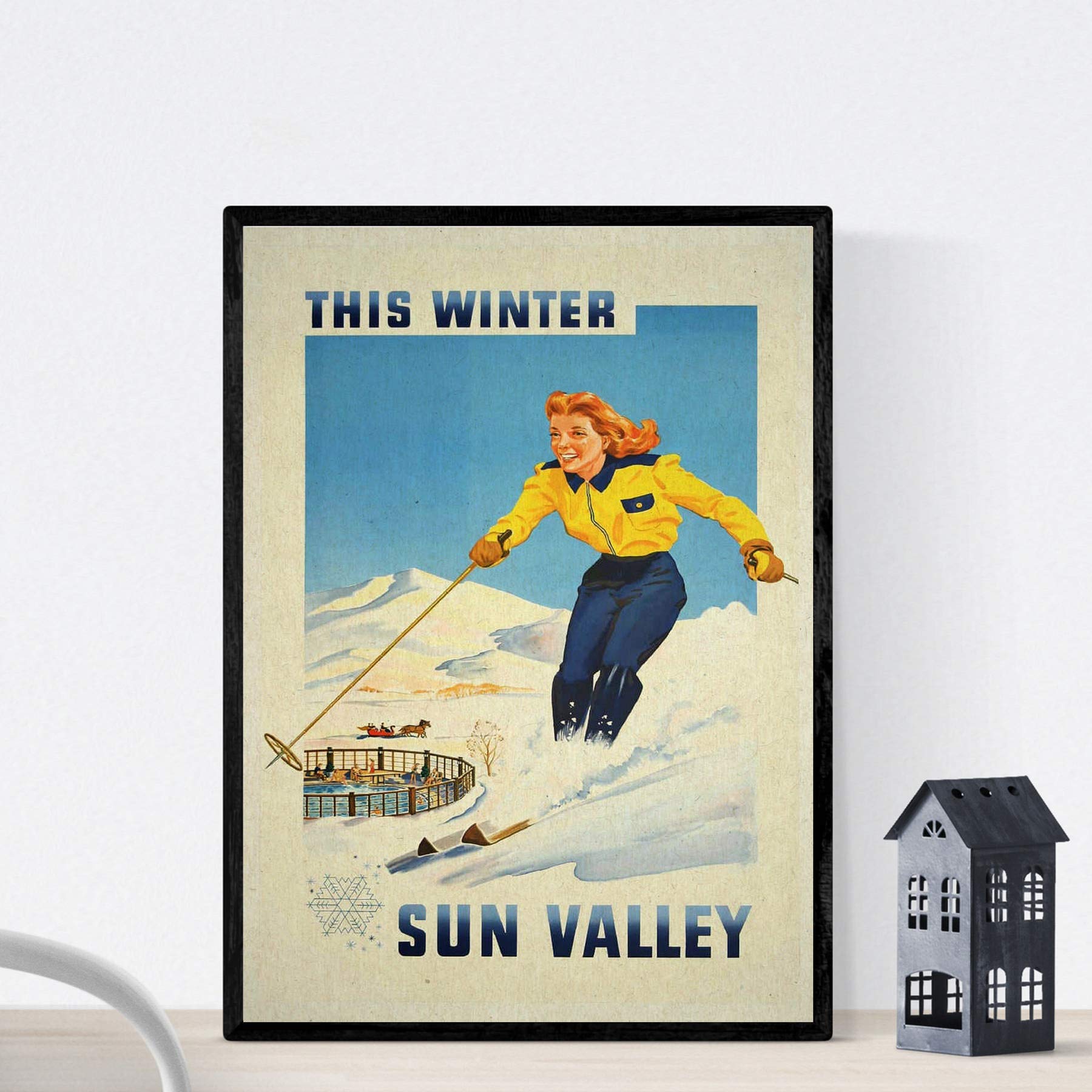 Nacnic Vintage Poster Vintage Poster America. Snow in the valley of the sun. A4 size