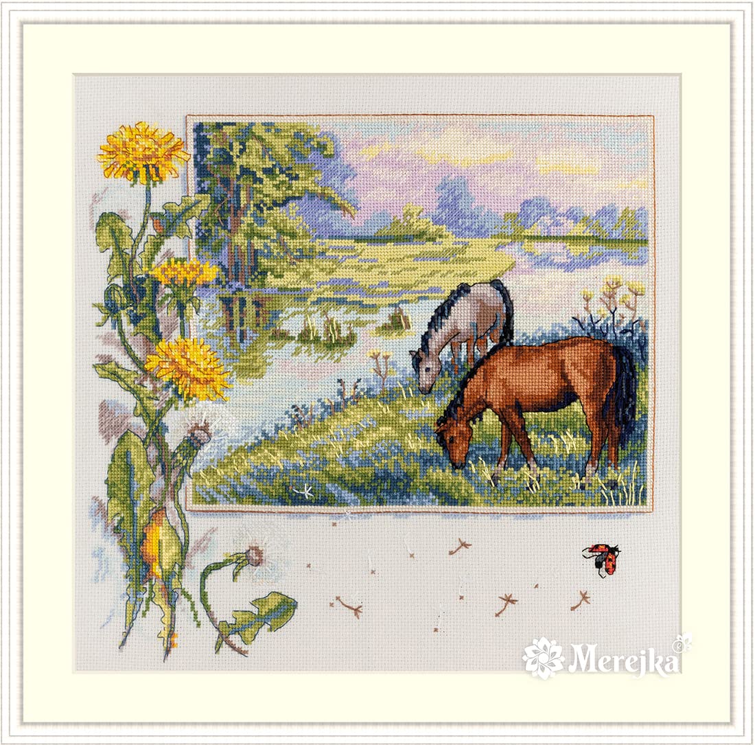Merejka Counted Cross Stitch Kit, Cotton, Multicoloured, 30 x 30 cm