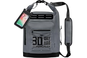 MORXPLOR Dry Bag Waterproof,5L/10L/20L/30L Roll Top Dry Bag Backpack with WaterProof Phone Case for Swim,Kayak(Dark Grey 30L)