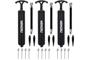 MINGRU Ball Pump for Basketball, Soccer, Volleyball, Rugby, Water Polo Ball & Other Inflatables Air Pump, Needles and Nozzles Included