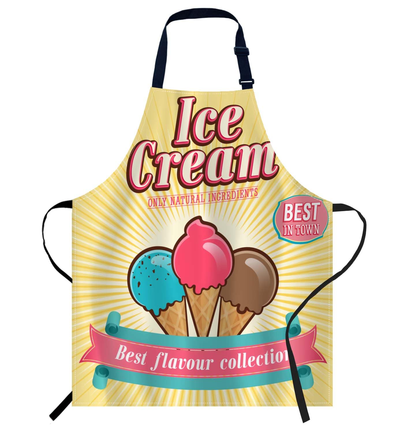 Smooffly Vintage Ice Cream Apron Chefs Apron, Cooking and Baking Apron for Men and Women, Kitchen Aprons, Butchers Apron, BBQ & Catering Bibs — image 1