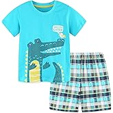 Bumeex Toddler Boys Cotton Clothing Sets Short Sleeve Tee and Shorts