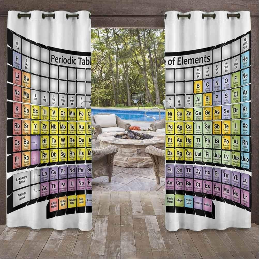 Amazon Com Periodic Table Of Elements Outdoor Sheer Curtain Pergola Cabana Backyard Garden Wedding Phd Gifts Chemistry Student Modern Family Decor Science Lover Smart Educational 108w X 108l Inch Garden