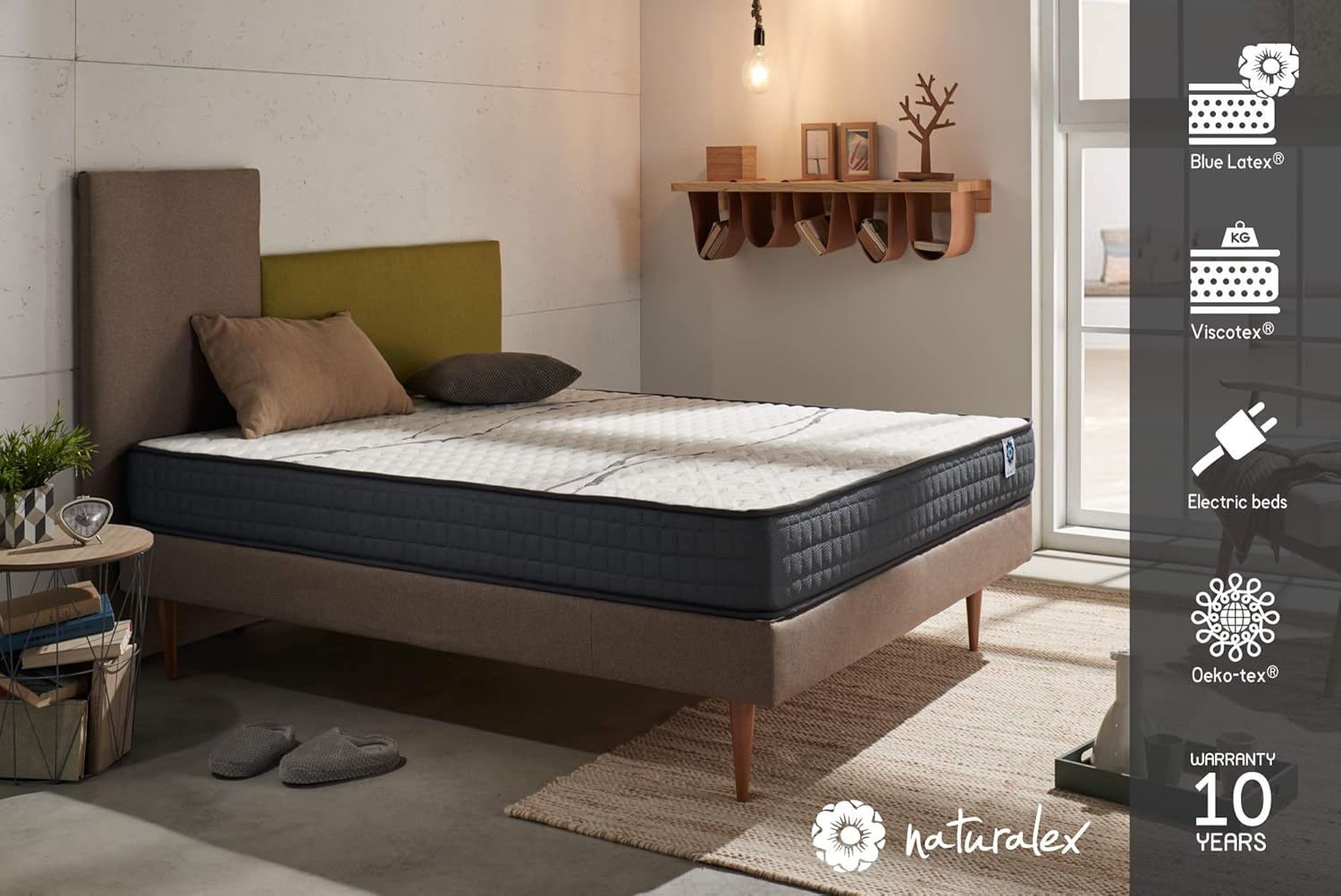 Naturalex Colchón Viscoelastic - Espuma de Latex HR Blue Latex ...