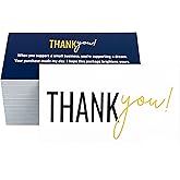 RXBC2011 Classic Navy Blue and white Thank You Cards with Heartfelt Appreciation Message 2x3.5 Inches Pack of 100
