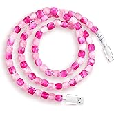 SAMONPOW USB C Cable for iPhone 17 16 Charger Cord 3.3FT 60W USB to USB C Charging Cable Pink Red Jade Beaded Type C Charging Cord Phone Charger for iPhone 17 16 15 Pro Max for Samsung Galaxy S25 S24