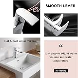 Hapilife Chrome Brass Waterfall Bath Tap & Basin Mixer Tap Set with Slotted Pop view 5